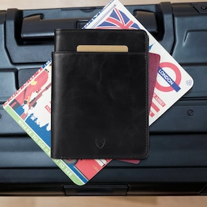 Passport Holder, Travel Wallet with RFID Blocking. Leather Card Case Cover - Vaultskin KENSINGTON