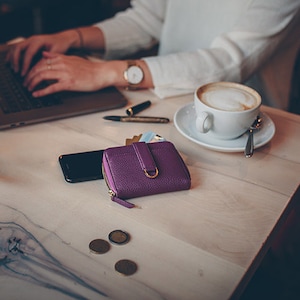 Vaultskin BELGRAVIA Minimalistische Brieftasche mit Reißverschluss und RFID Schutz für Frauen