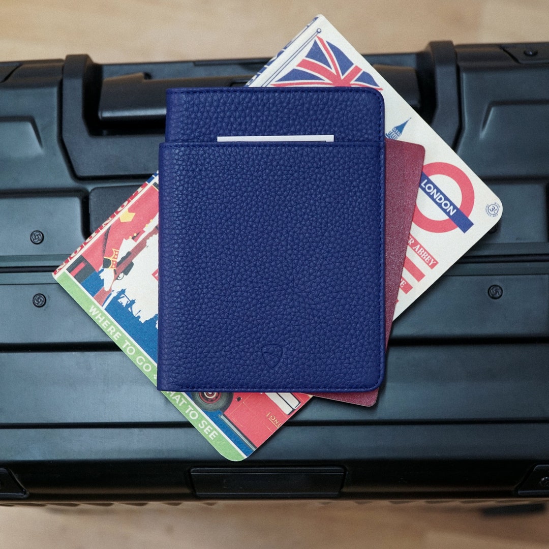 Vaultskin Kensington Leather Passport Wallet with RFID Protection (Matt Turquoise)
