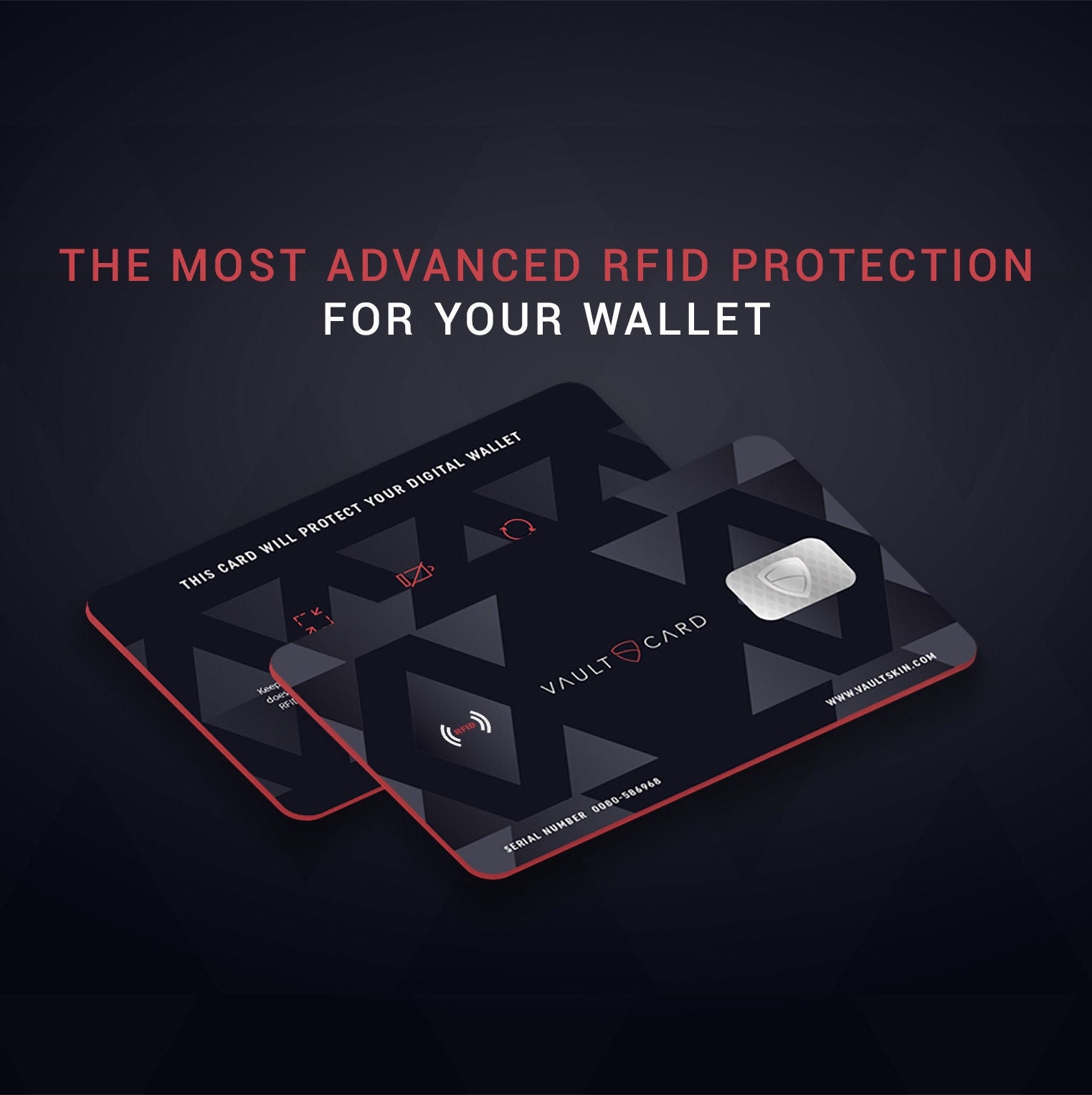 VAULTCARD RFID Blocking and Jamming Credit Card Protection for Your Wallet  and Passport / NFC Security 