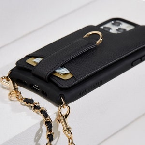 Vaultskin VICTORIA. Echtleder, Cross-Body-iPhone-Hülle und Portemonnaie. Für iPhone 13 bis zu 9 Karten, Bargeld und kleine Gegenstände