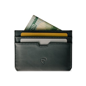Tarjetero delgado MOORGATE de Vaultskin: billetera de cuero minimalista, funda con bloqueo RFID, se adapta al bolsillo delantero, para hombres y mujeres