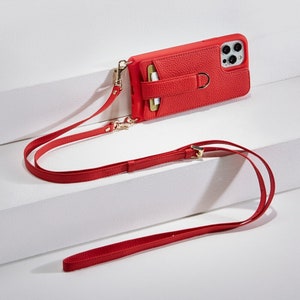 VICTORIA für iPhone 12 Pro Max Lederhülle, Crossbody iPhone Case und Wallet, bis zu 8 Karten und Bargeld. Echtes Leder