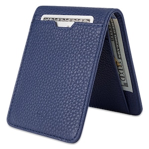 Portafoglio bifold sottile e minimalista. Porta carte di credito con blocco RFID. Ideale per tasca frontale - Vaultskin MANHATTAN