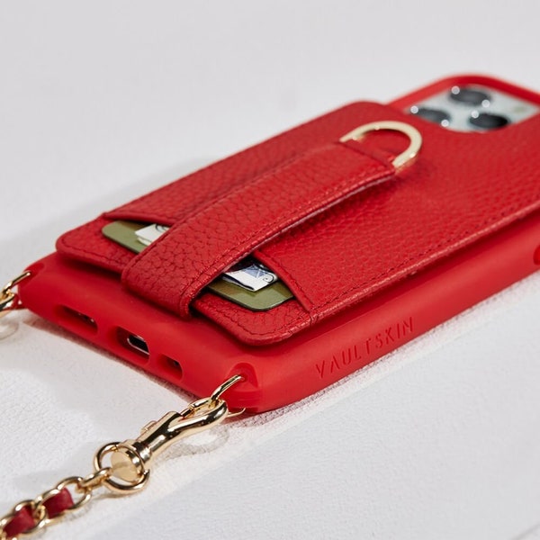 VICTORIA Case for iPhone 13 Pro, Crossbody iPhone Case and Wallet, up to 8 Cards and Cash. Genuine Leather - Vaultskin
