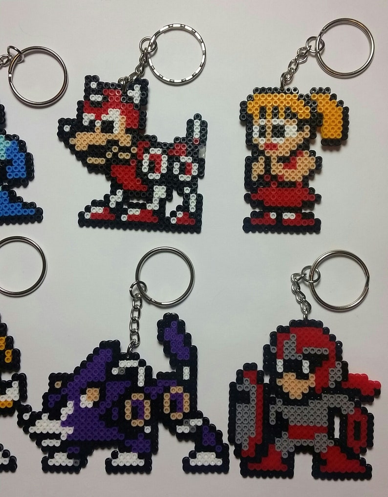 Mega Man Family Perler Art Set / Pixel Art Keychains image 3