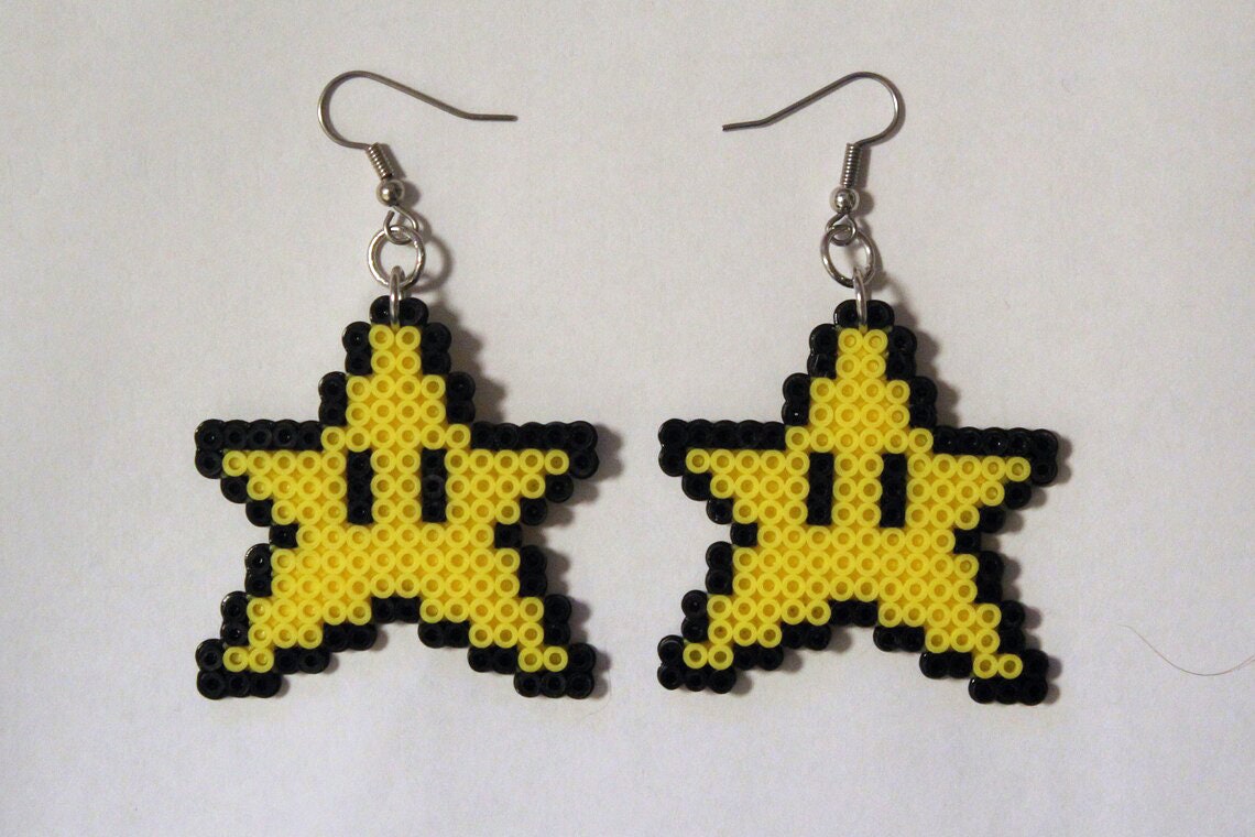 Super Star Perler Earrings Stainless Steel Ear Loops Cosplay