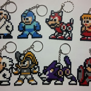 Mega Man Family Perler Art Set / Pixel Art Keychains