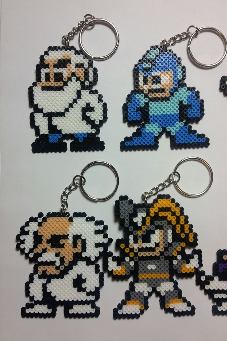 Mega Man Family Perler Art Set / Pixel Art Keychains image 2