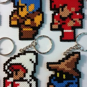 NES Classic Final Fantasy 1 Perler Keychains / Pixel Art FF1 FFO FF7 Vivi image 3