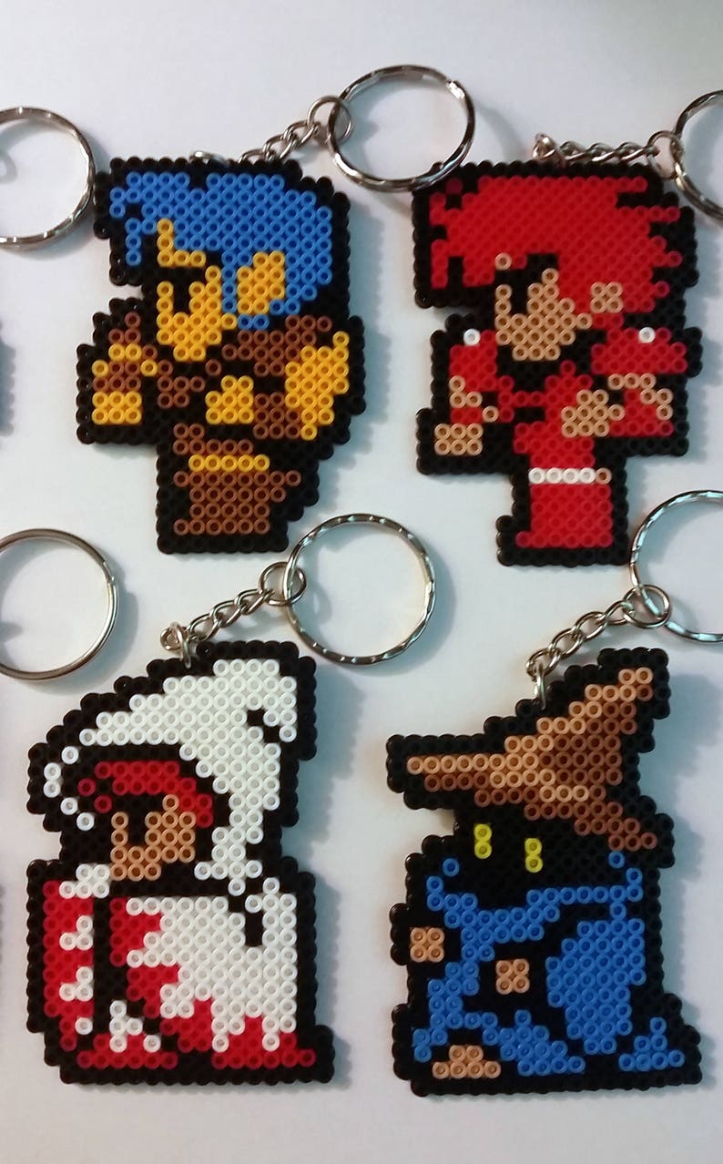 NES Classic Final Fantasy 1 Perler Keychains / Pixel Art FF1 FFO FF7 Vivi image 3