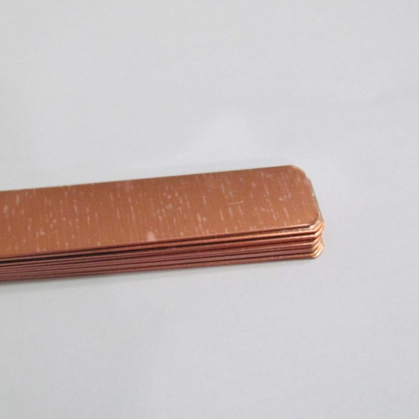 3/4 x 6 • ROUNDED •20G Copper Bracelet Cuff Blank •Easy to hand stamp on• copper strips• copper blanks •jewelry blanks