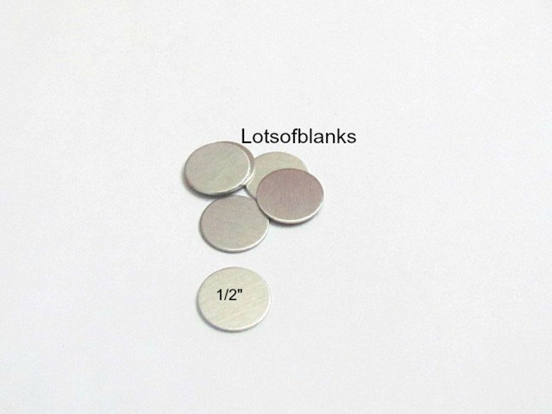 1/2 Circle Blanks 20 gauge Aluminum Hand stamping metal disc Stamping Supplies initial blanks image 1