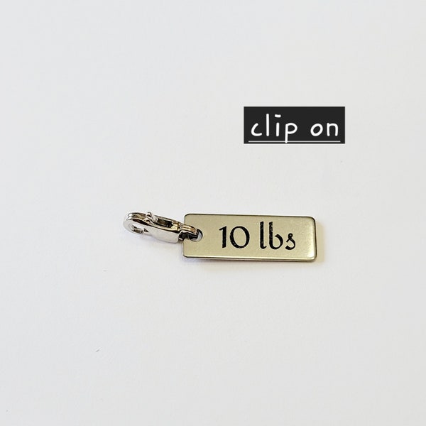 Weight loss tag • engraved Stainless Steel blank •  10lbs - 200lbs • blanks • rectangle charm blanks
