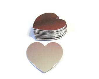 1 1/2 Aluminum  Heart Blanks• 16 G - Hand Stamping -Tumbled blanks - PREMIUM - ornament blanks - Metal blanks - tumbled blanks