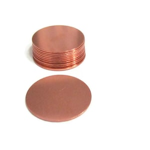 1 Inch•• Copper • 18G Premium  Blanks• Tumbled Copper Blanks• Hand stamping supplies • Deburred blanks• Round