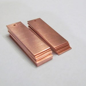 1/2 x 1 1/2 ••20G Copper blanks •1 hole• Rectangle blanks• Earring Blanks  •Hand stamping ring metal blanks• patina blanks