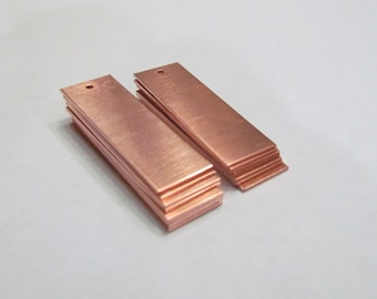 1/2 x 1 1/2 ••20G Copper blanks •1 hole• Rectangle blanks• Earring Blanks  •Hand stamping ring metal blanks• patina blanks