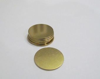 1 Inch •• 18G Brass Blanks• Premium Blanks •Tumble blanks  •Round blanks• hand stamping blanks• stamping supplies