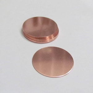 1 1/4 • 20G Copper Blanks • •Premium Round Metal Blanks •Tumbled blanks •Stamping Blanks •Metal Blanks •Copper Disc - Keychain Blanks