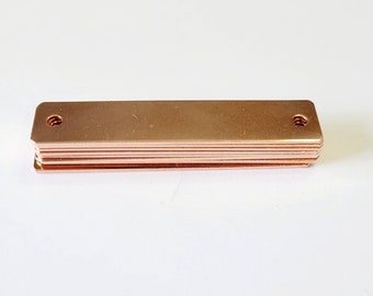 1/2 x 2 • Premium 18 Gauge • Copper .Tumbled • bracelet blanks• rectangle blanks•  blanks with holes • Stamping Supplies • tags with holes