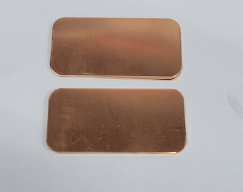 1 1/4  x 2 1/2 • Copper blanks •18G Copper ROUNDED Corners• Hand stamping Blanks• Engrave Jewelry blanks• Id Blanks• keychain blanks