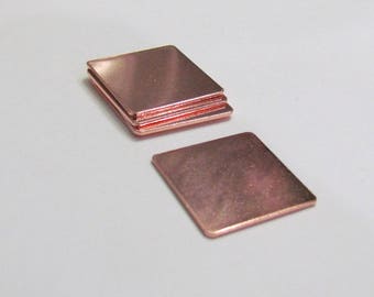 Square Copper Blanks • 18G 1 x 1 •  Rounded Copper blanks• Premium blanks• Tumbled blanks • Key chain blanks•  Pendant blanks • stamping