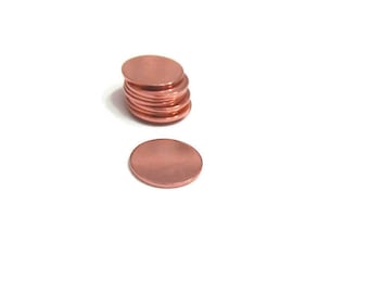 1/2 COPPER blanks•• 18 gauge• tumbled • round disc • Hand stamping blanks• laser copper blanks• round blanks• small blanks