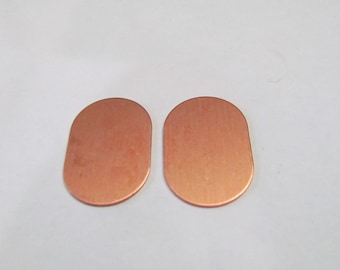 Oval Copper Blanks•• 18G  (Large) -1 x 1 1/2- Pendant blanks - Dog tags, bracelet id tags, luggage tags,Metal blanks- Hand stamping Blanks