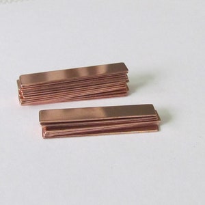 1/4 x 1 1/2 •• 18G Copper Bar blanks• Rectangle blanks• Tumbled rounded corners• Hand stamping metal Blanks •bar blanks