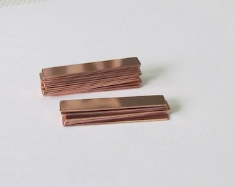 1/4 x 1 1/2 • 20G Copper Bar blanks• PREMIUM Rectangle blanks •Tumbled rounded corners •Hand stamping metal Blanks• bar blanks