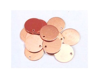 1/2 copper Blanks• 20G Blanks• Metal Hand Stamping Supplies •Blanks with hole •stamping blanks •initial blanks