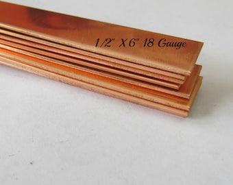 1/2 x 6 •• Copper Bracelet Blanks• 18 G •  Cuff Bracelet blanks • Hand stamping ring blanks - copper strips - bracelet blanks