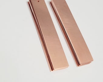 1/2 x 2 1/2 ••20G Copper blanks •1 hole• Rectangle blanks• Earring Blanks  •Hand stamping ring metal blanks• patina blanks • laser blanks