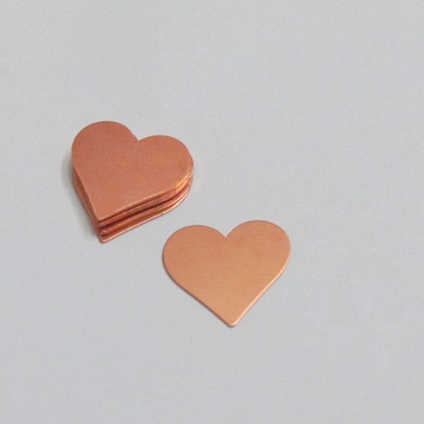 Copper Heart Blanks•• 20G •3/4  blanks •PREMIUM Tumbled •Pendant blanks •Earring blanks• Hand Stamping Blanks• enamel blanks •patina blanks