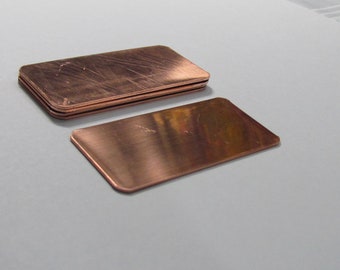 1 1/4  x 2 1/2  Copper blanks•• 20G Copper ROUNDED Corners• Hand stamping Blanks• Jewelry blanks• Id Blanks• keychain blanks