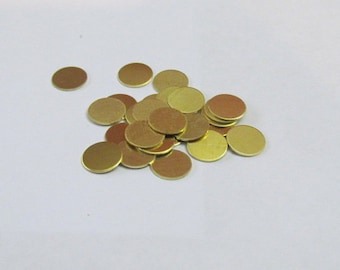 3/8 Brass Blanks • 18G or 20G stamping metal disc• Stamping Supplies• tiny blanks • gold blanks