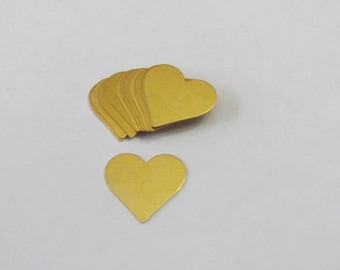 3/4  Brass Hearts • 18G heart blanks •Tumbled brass blanks• Premium brass• pendant blanks• jewelry blanks• Hand Stamping Blanks