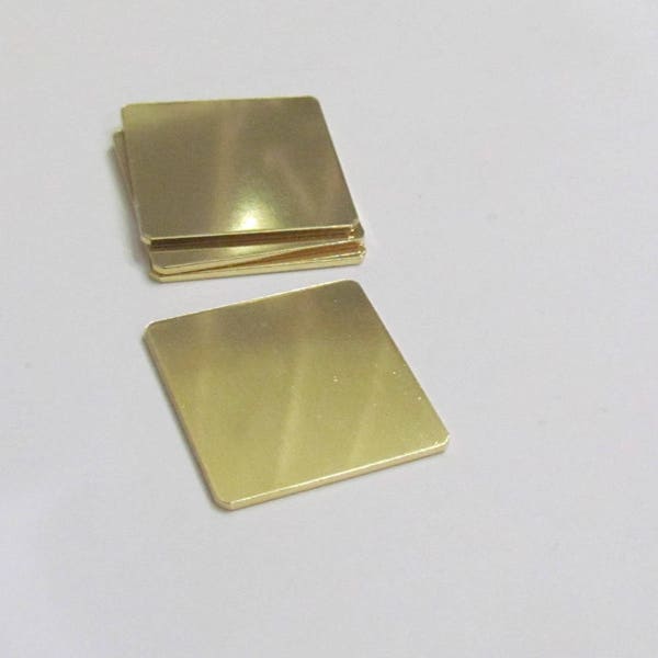 Square Brass Blanks •  1 x 1 • 18 G Tumbled brass blanks• Premium blanks •Pendant blanks •key chain blanks •dog tag