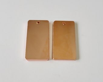 3/4 x 1 1/2 •  Copper •18 Gauge• PREMIUM •TUMBLED Rounded Corners • 1 hole • Hand Stamping Blanks •Pendant Blanks •rectangle blanks