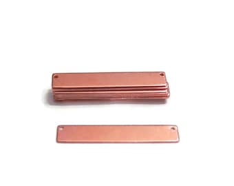 1/4 x 1 1/2 • 20G Copper bar blanks • Tumbled blanks • Rectangle blanks with holes -  stamping bracelet or necklace - necklace bar blanks