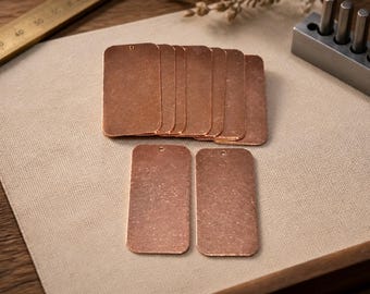 1 1/4  x 2 1/2  Copper blanks•• 20G Copper ROUNDED Corners• Hand stamping Blanks• Jewelry blanks• Id Blanks• keychain blanks