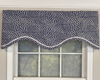 Block print shaped valance