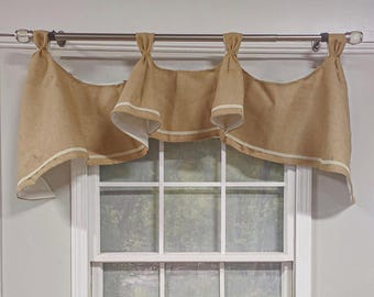 Natural Burlap Tab Jaime Valance
