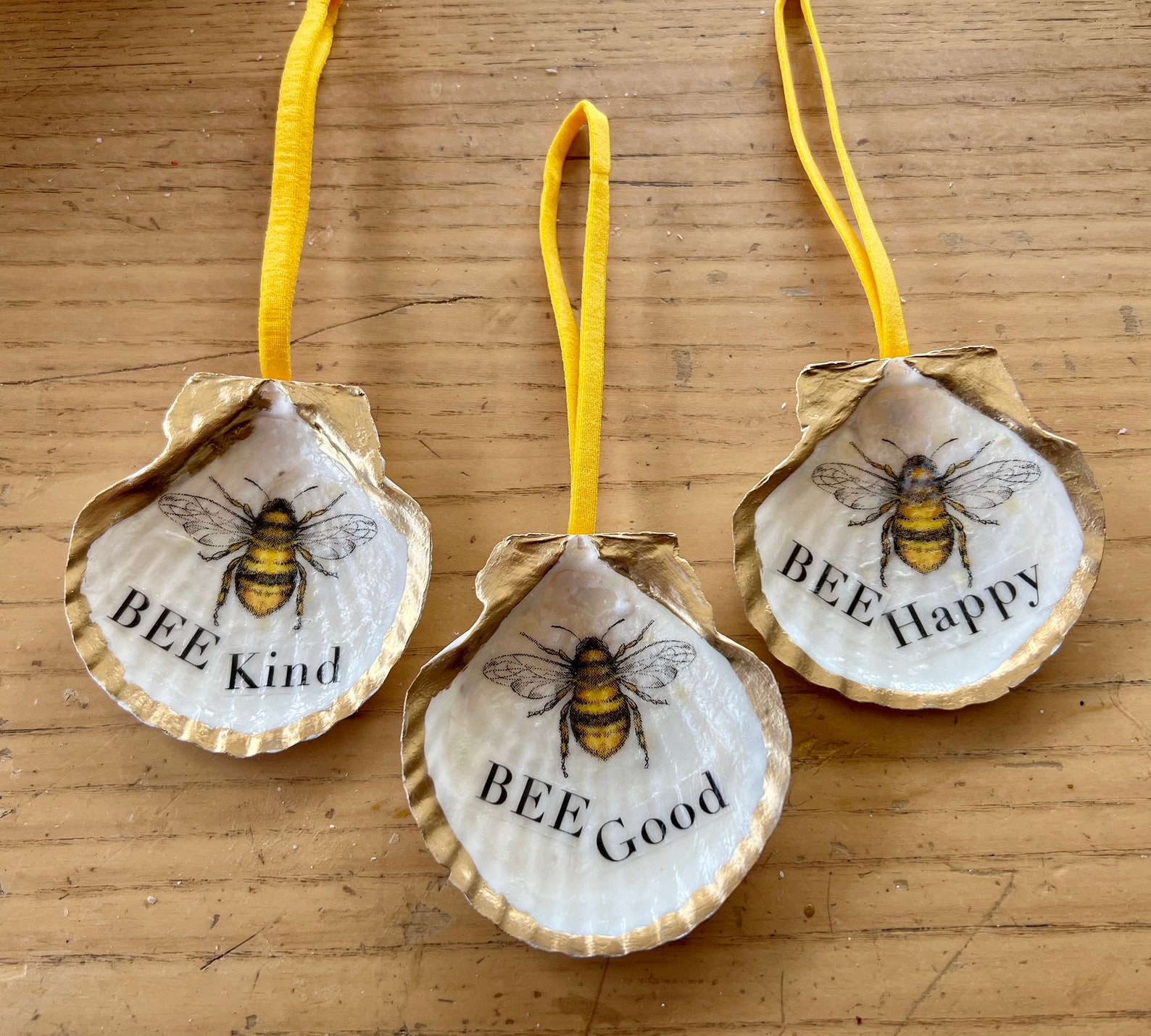 Decoupaged Bee Shell Ornaments ,trinket Dish and Statement Pieces - Etsy