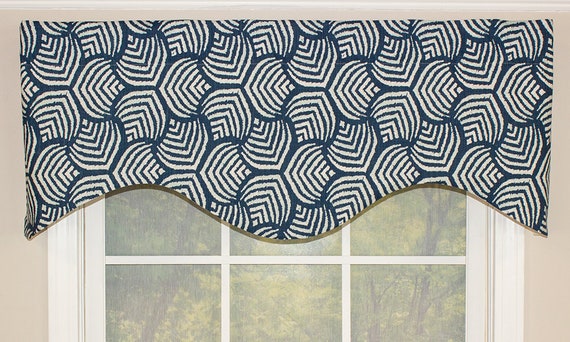 Block print shaped valance