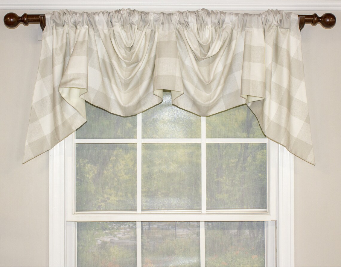 Buffalo check empire valance in black grey greentanred or Etsy