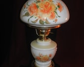 Vintage Hurricane Lamps,White Milk Glass