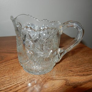 Vintage Molded Crystal Glass Creamer