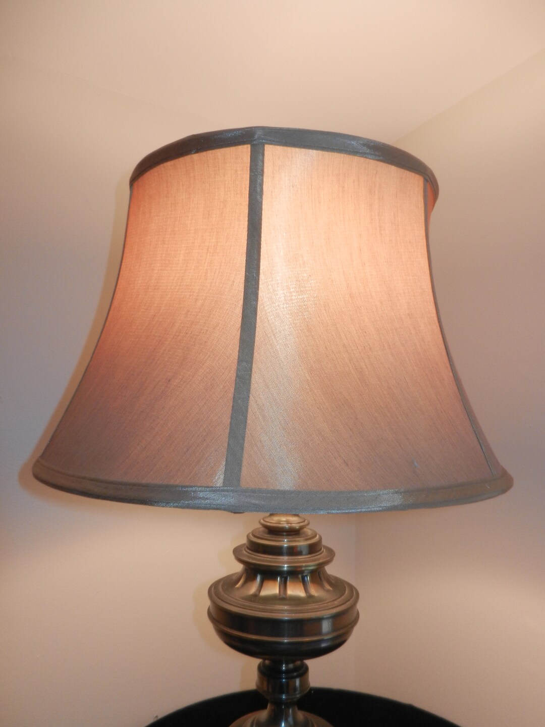 Vintage Tan Table Lamp Shade, Only, Large Round Shade Etsy